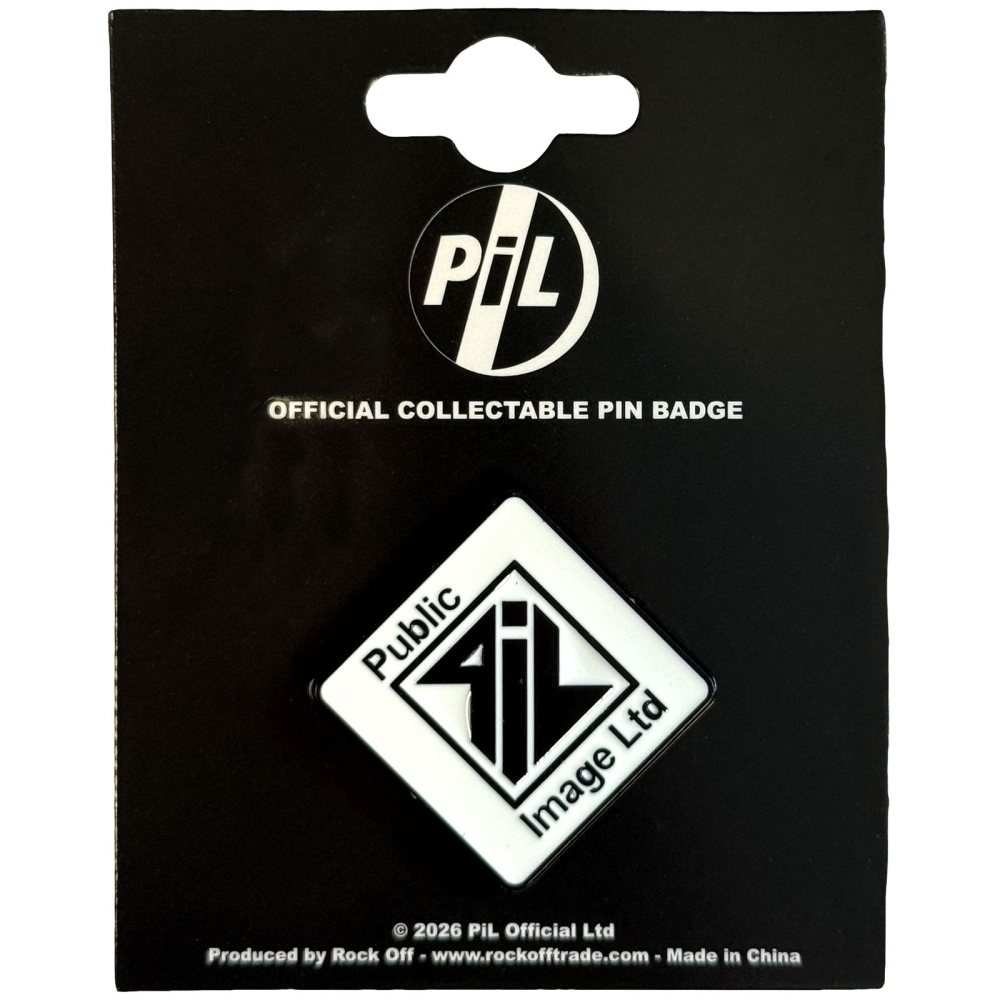 Pil Public Image Ltd - New Logo Pin - White/Black
